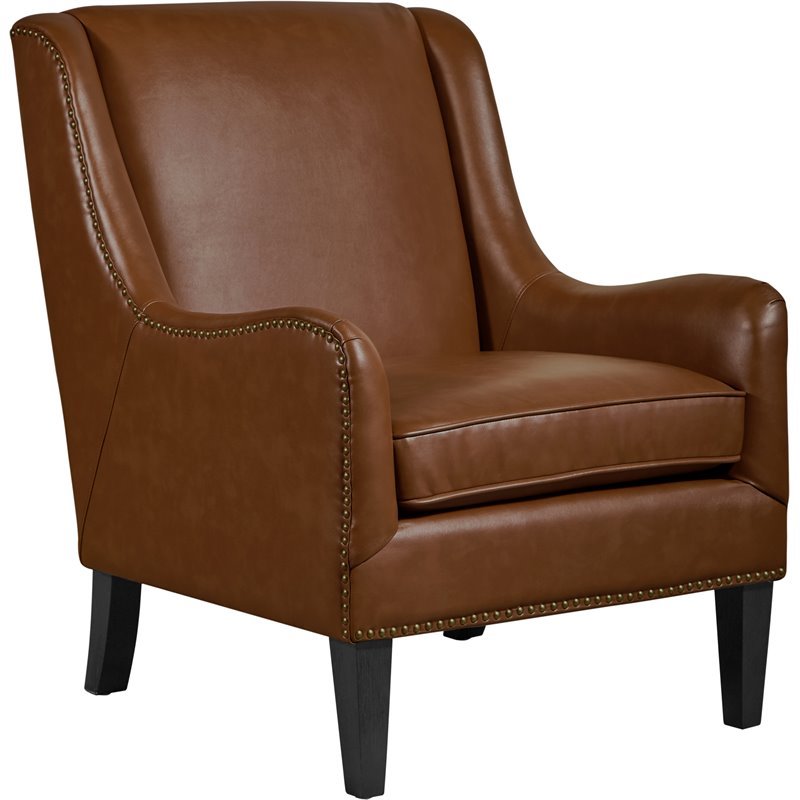 Tommy Hilfiger Andover Leather Accent Chair Cognac Brown