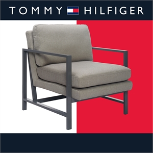 tommy hilfiger russell bronze metal frame accent chair grey
