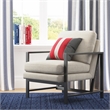 Tommy Hilfiger Russell Grey Metal Frame Accent Chair Linen