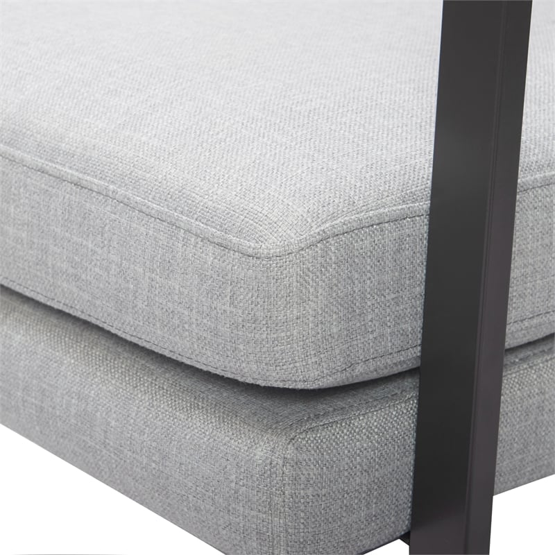 Tommy Hilfiger Russell Grey Metal Frame Accent Chair Light Grey