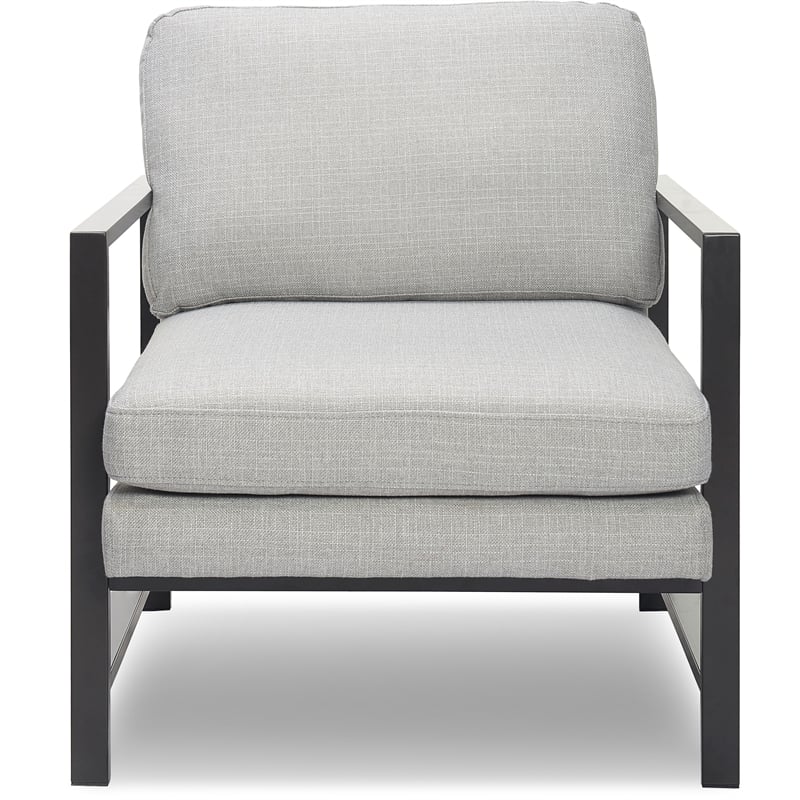 Tommy Hilfiger Russell Grey Metal Frame Accent Chair Light Grey