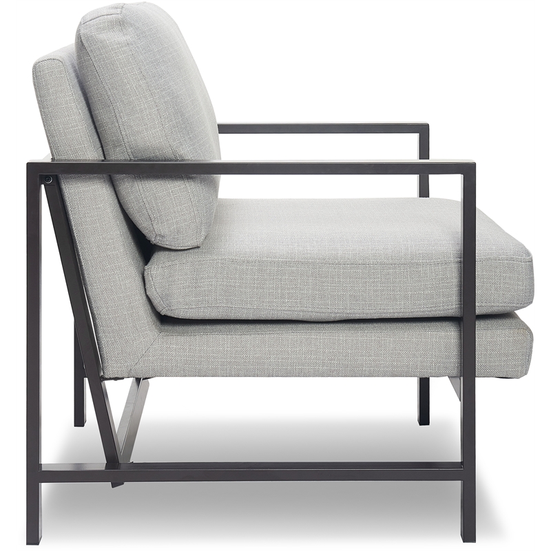 Tommy Hilfiger Russell Grey Metal Frame Accent Chair Light Grey - UPH20130B