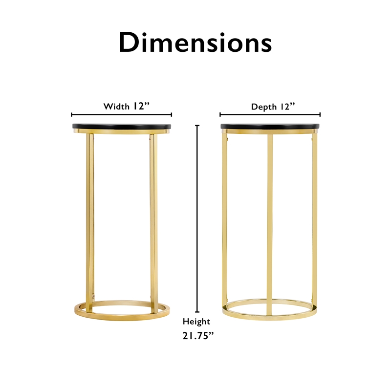 Tommy Hilfiger Ellias Round Table Black and Gold