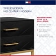 Tommy Hilfiger Ellias Bedside Table Black and Gold
