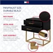 Tommy Hilfiger Ellias Bedside Table Black and Gold