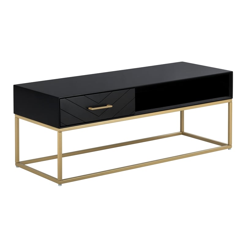 Tommy Hilfiger Ellias TV Stand Black and Gold