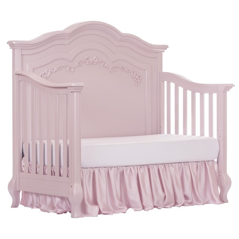 evolur aurora crib blush pink