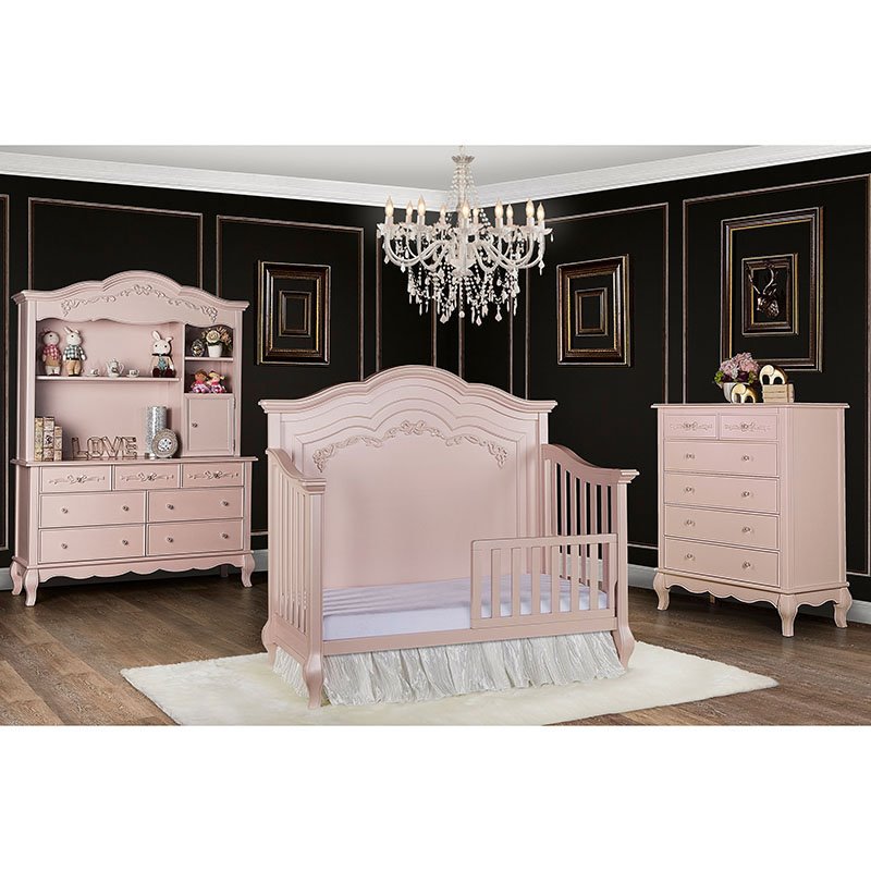 evolur aurora crib blush pink