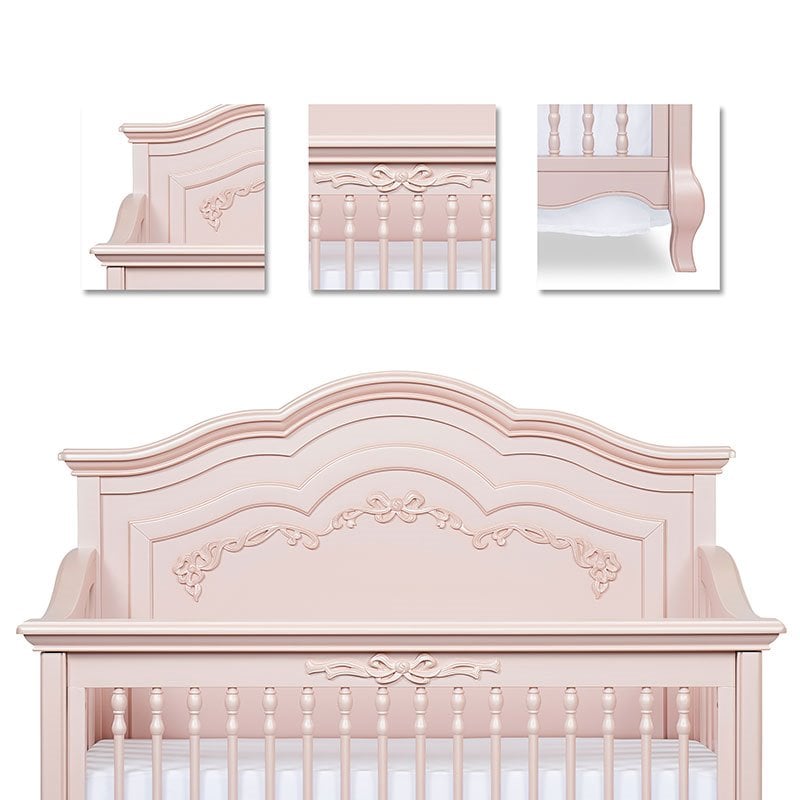 evolur aurora crib blush pink