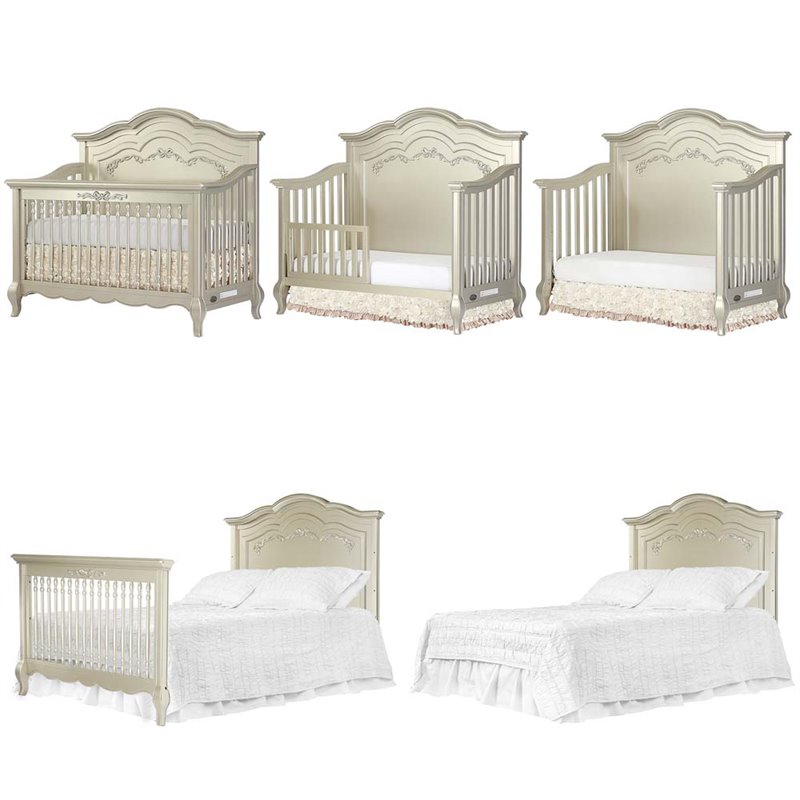 evolur aurora 5 in 1 convertible crib gold dust