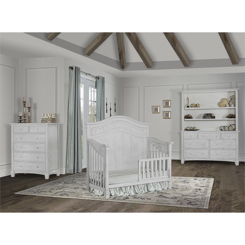 Evolur Cheyenne 5 In 1 Convertible Crib In Antique Gray Mist 88261 Am