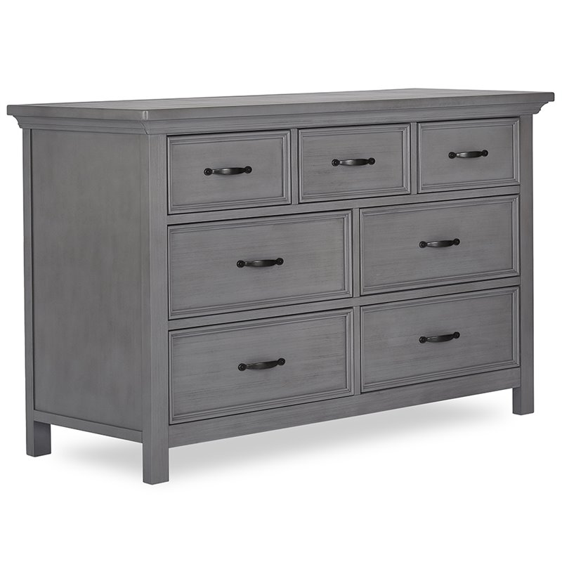 Evolur Belmar 7 Drawer Baby Dresser In Rustic Gray 885 Rg