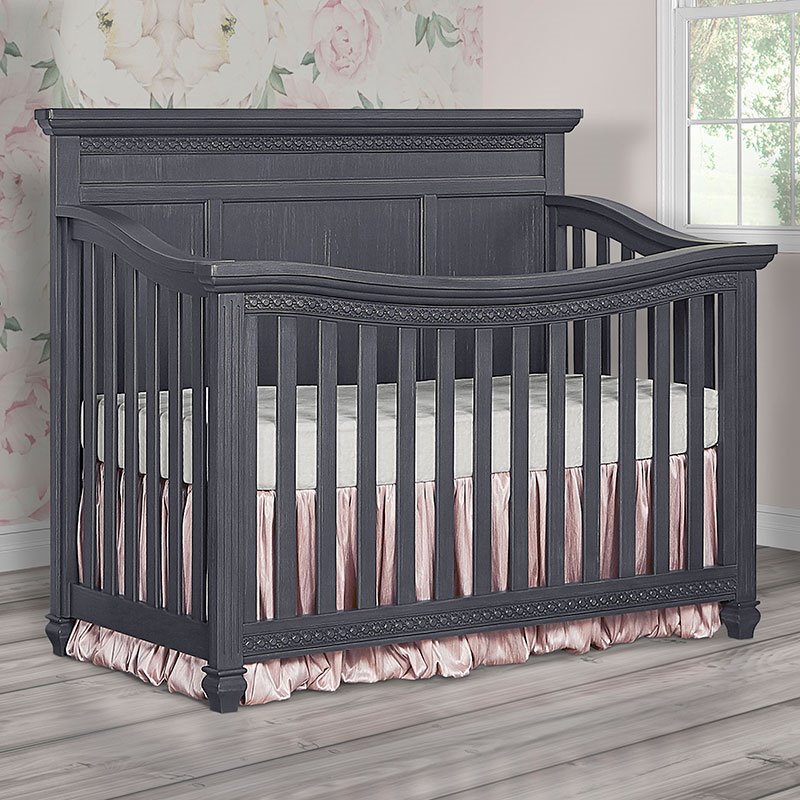 Evolur Madison 5 In 1 Flat Top Convertible Crib In Weathered Gray