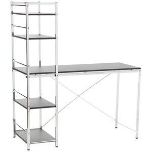 Scranton & Co Contemporary Wood/Steel Computer Desk in Black/Chrome