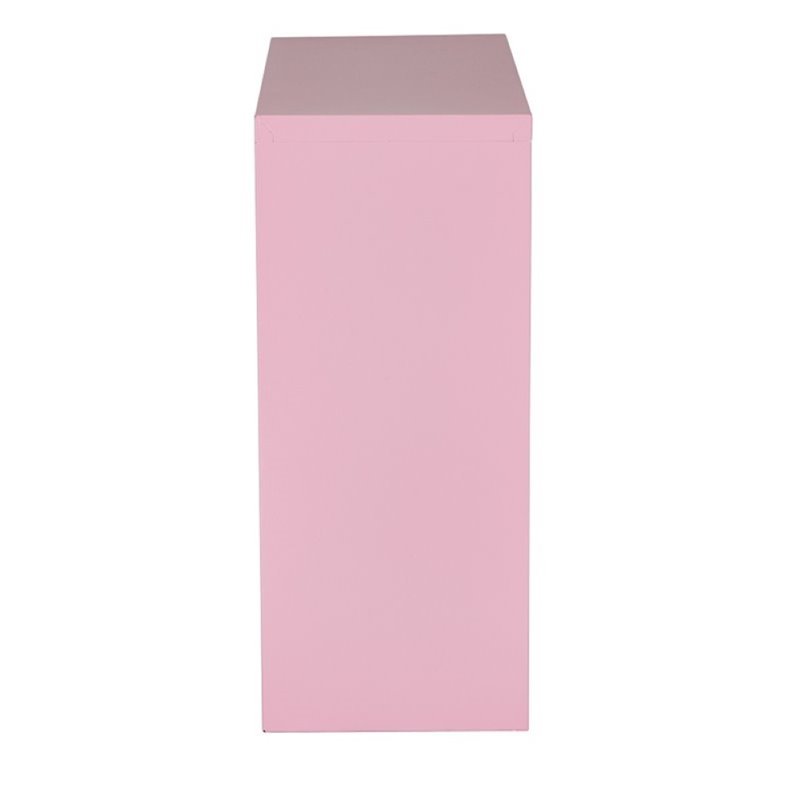 Scranton & Co 2 Shelf Metal Bookcase in Pink