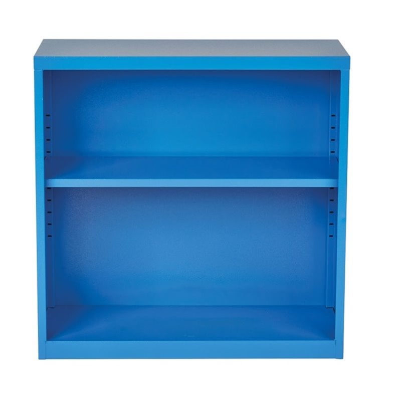 Scranton & Co 2 Shelf Metal Bookcase in Blue