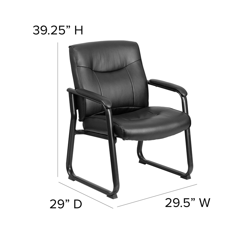 Scranton & Co Leather Executive Side Chair in Black