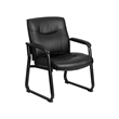 Scranton & Co Leather Executive Side Chair in Black