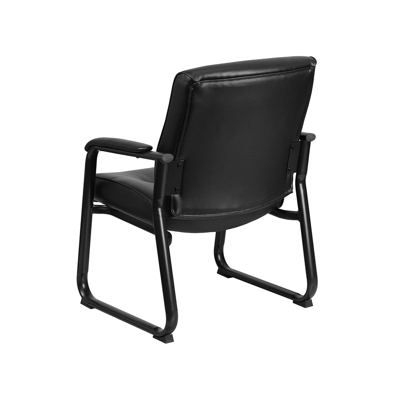 Scranton & Co Leather Executive Side Chair in Black