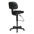 Scranton & Co Contemporary Fabric Drafting Chair with Teardrop Footrest in Black