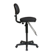 Scranton & Co Contemporary Fabric Drafting Chair with Teardrop Footrest in Black