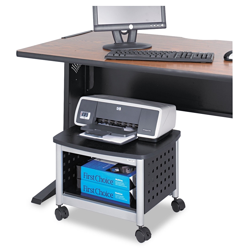 Scranton & Co Under-Desk Printer Stand in Black