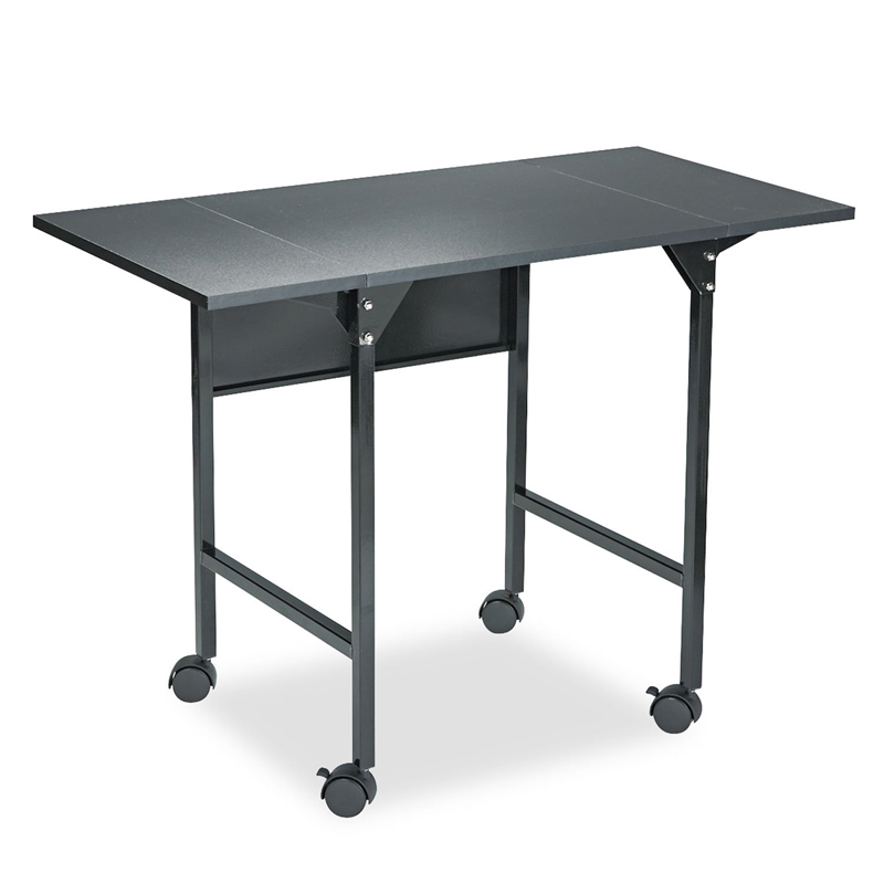 Scranton & Co Printer Stand with Drop Leaves in Black