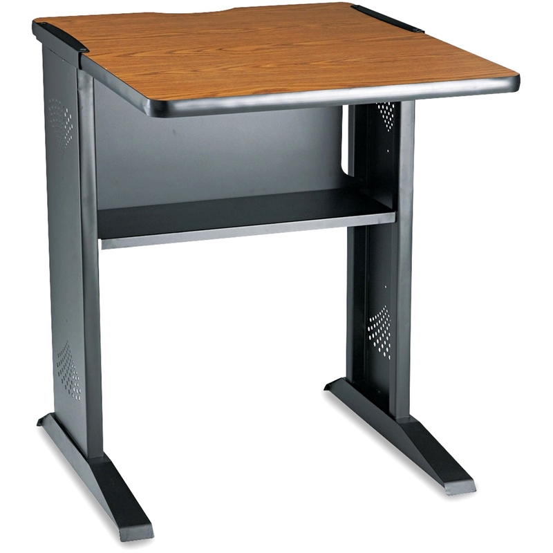 Scranton & Co Metal Printer Stand with Reversible Top in Medium Oak