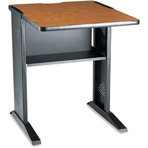 Scranton & Co Metal Printer Stand with Reversible Top in Medium Oak