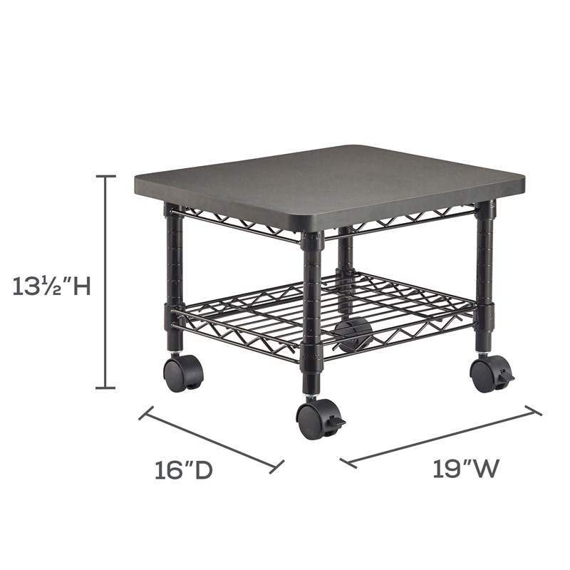 Scranton & Co Under-Desk Printer Stand in Black