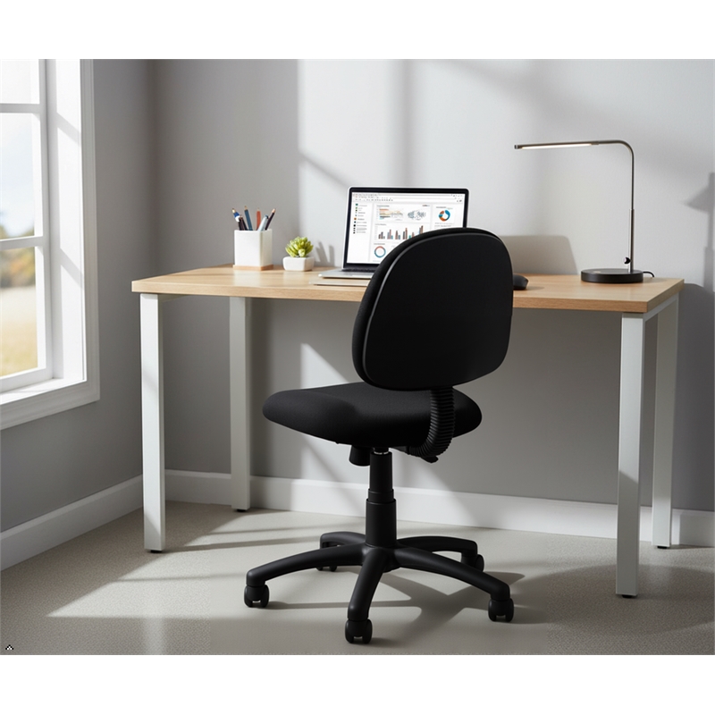 Scranton & Co Fabric Upholstered Adjustable Office Chair in Black
