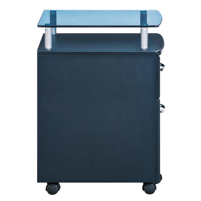 Scranton & Co 2 Drawer Wood Mobile File Cabinet in Graphite