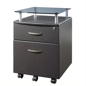 scranton & co 2 drawer wood mobile file cabinet in graphite