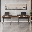 Scranton & Co Wood and Metal L-Shaped Computer Desk in Mahogany