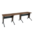Scranton & Co Wood and Metal L-Shaped Computer Desk in Mahogany