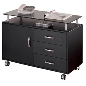 scranton & co 3 drawer wood storage cabinet in graphite