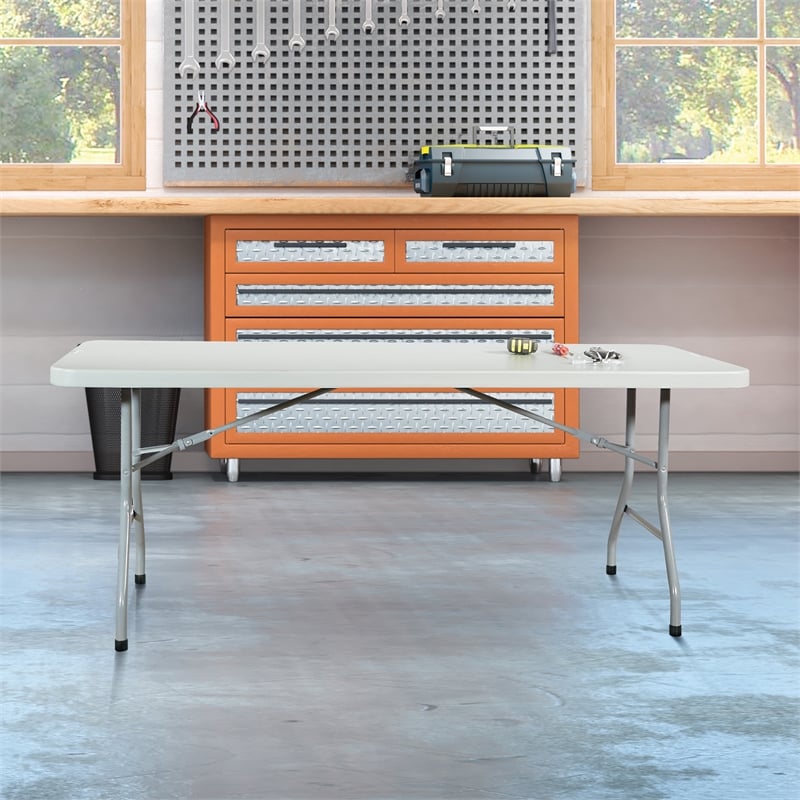 Scranton & Co 6' Resin Multi Purpose Table in Light Gray