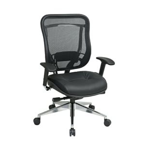 Scranton & Co Leather High Back Office Chair in Black Gunmetal