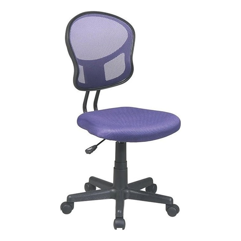Scranton & Co Modern Mesh Fabric Task Office Chair in Purple/Nylon