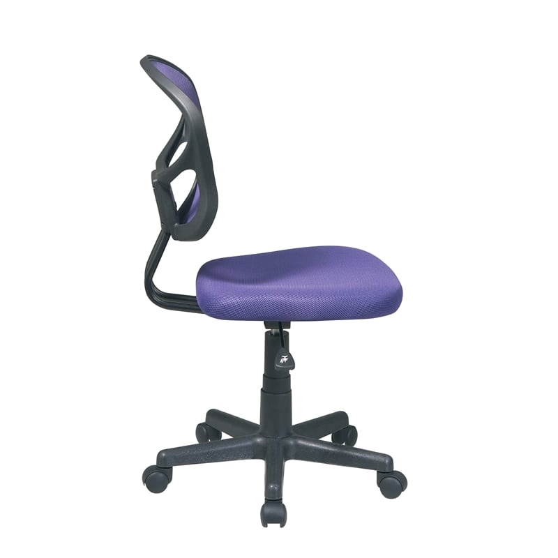 Scranton & Co Modern Mesh Fabric Task Office Chair in Purple/Nylon