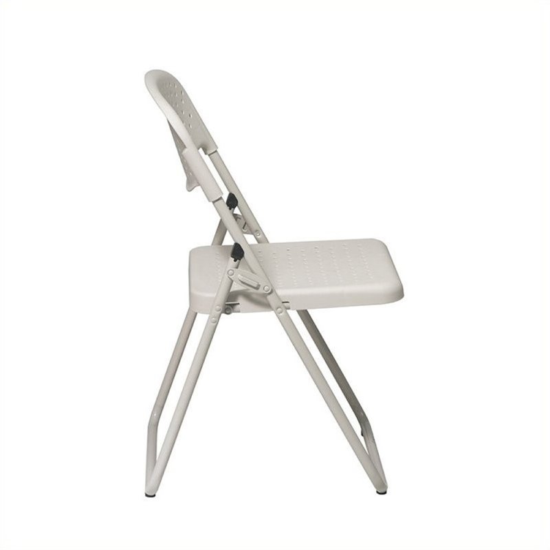 Scranton & Co Plastic Folding Chair in Beige (Set of 4)