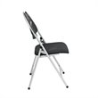 Scranton & Co Plastic Folding Chair in Black and Silver (Set of 4)