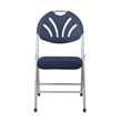Scranton & Co Plastic Folding Chair in Blue and Silver (Set of 4)