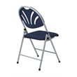 Scranton & Co Plastic Folding Chair in Blue and Silver (Set of 4)