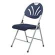 Scranton & Co Plastic Folding Chair in Blue and Silver (Set of 4)