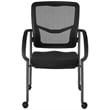 Scranton & Co Mesh Back Guest Chair with Casters in Coal Black