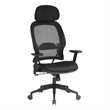 Scranton & Co Contemporary Fabric Back Office Chair with Headrest in Black