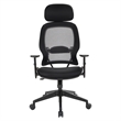 Scranton & Co Contemporary Fabric Back Office Chair with Headrest in Black