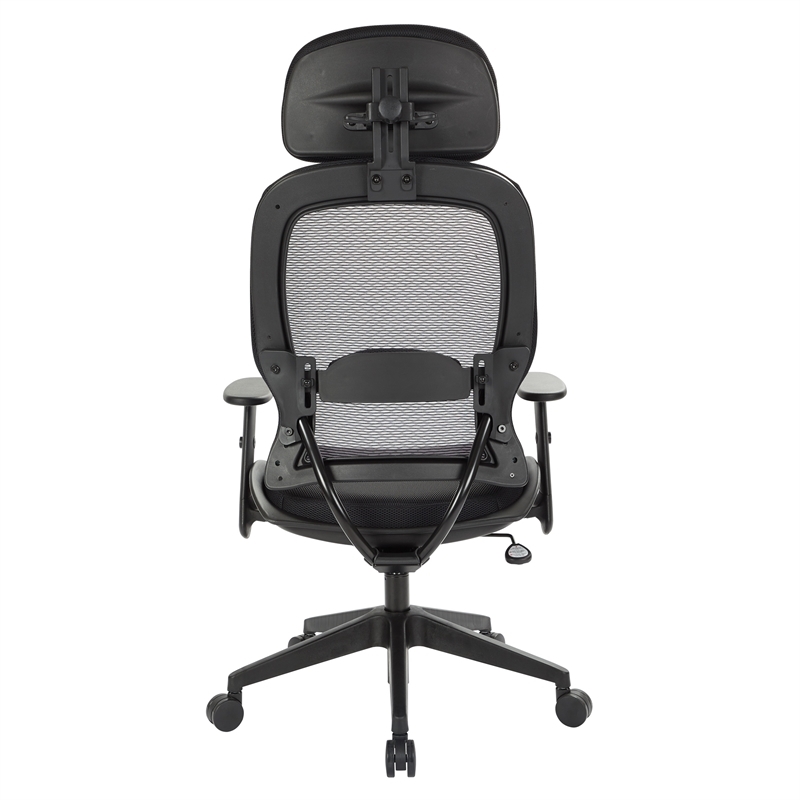 Scranton & Co Contemporary Fabric Back Office Chair with Headrest in Black