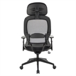 Scranton & Co Contemporary Fabric Back Office Chair with Headrest in Black